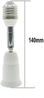 E26/E27 Light Socket Extender, 4.5 Inch Extension,Adjustable Vertical 90°Horizontal 360°, 100V - 250V, Max 150W, Medium Screw Base Light Converter Socket Extender,2-Pack