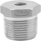 Joywayus Stainless Steel Hex Head Bushing Reducer Pipe Fitting 3/4 NPT Male × 1/8 NPT Female