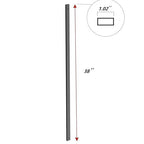 100 Pack 38" Aluminum Deck Balusters with End Caps&Screws-Upgraded Rectangle Metal Railing Spindles Kit for Decks,Porch,Staircase,Outdoor Balustrade