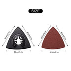 136Pcs Oscillating Tool Sanding Pad Kit, Contains 6Pcs Triangle Sanding Pads and 130Pcs Multitool Sandpaper, 60 80 100 120 240 Grits Oscillating Multi Tool Sandpaper Great for Wood&Plaster Polishing
