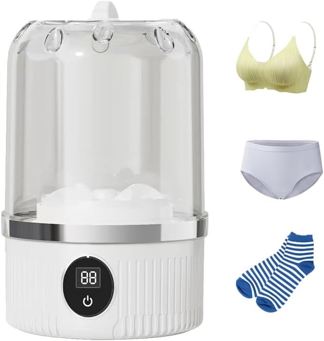 Portable Mini Underwear Washing Machine - Wash Bras, Underwear, Socks with Ease, Digital Control Panel, Efficient Cleaning, Quiet Operation, Small Size Fits Any Luggage & Bathroom