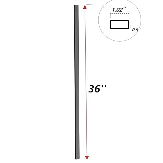 50 Pack Deck Balusters 36 Inch Rectangle Staircase Baluster, Black Metal Deck Spindle and Stairs Railing,Hollow Rectangle Deck Balusters for Deck Railing Porch