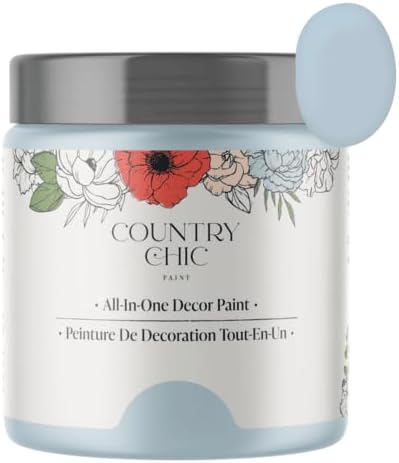 Country Chic All-in-One Chalk Paint for Furniture, Cabinets, Home Decor, Crafts, Eco-Friendly, Matte Finish, Built-In Primer & Top Coat for Wood, Metal - Little Bluebird (blue) Pint (16 oz)