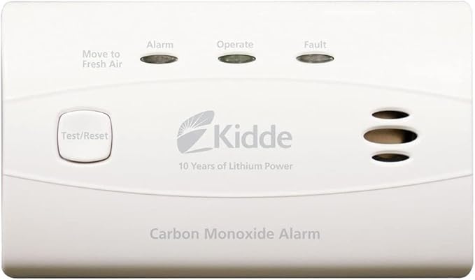 Kidde Carbon Monoxide Detector with 10-Year Battery, 3 LEDs, Replacement Indicator, Test-Reset Button