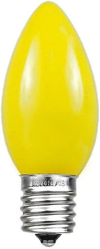 Novelty Lights 500 Case C9 Ceramic Outdoor Christmas Replacement Bulbs, Yellow, E17/C9 Intermediate Base, 7 Watt