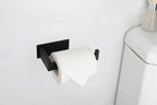 Toilet Paper Holder, Self Adhesive Tissue Holder Stainless Steel Rustproof Paper Roll Holder, No Drilling Easy to Install, Toilet Paper Rack Suitable for Office, Bathroom (2, Matte Black)