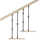 Adjustable Angle Connectors with Satin Black Shoes: 12 Connectors 6 Flat 6 Rake Shoes (for Installing 1/2” Metal Balusters)