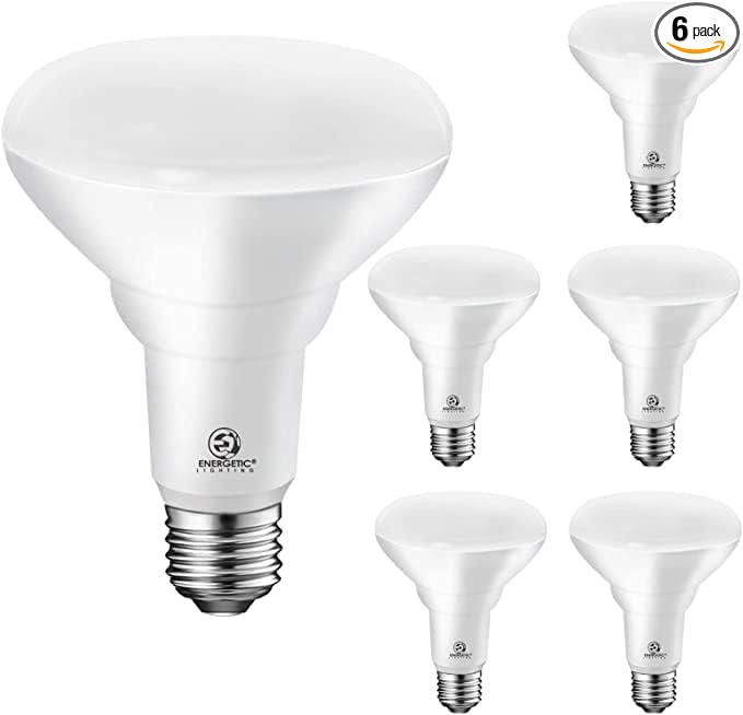 Energetic LED Recessed Light Bulbs BR30, 65W Equivalent, Dimmable, Cool White 4000K, Indoor Flood Lights for Recessed Cans, 6 Pack