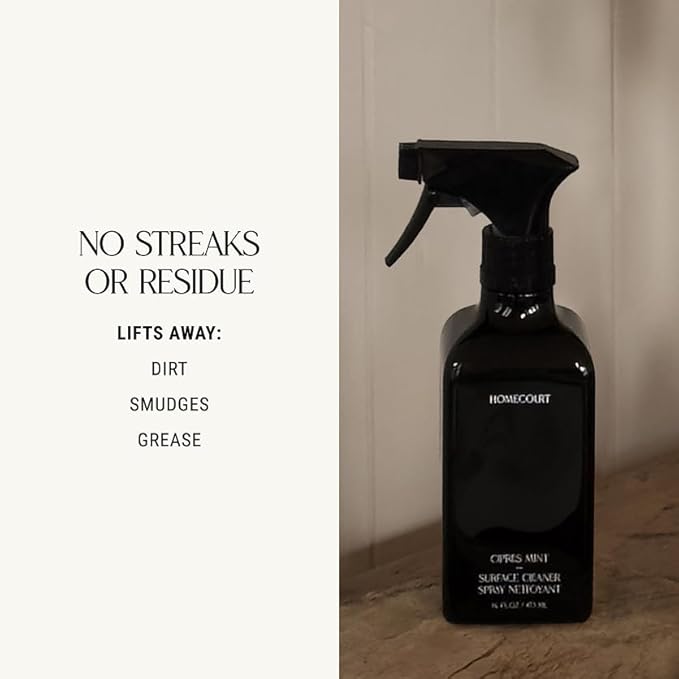 Homecourt All-Purpose Surface Cleaner Spray, Lifts Away Dirt, Smudges & Grease, For Bathroom, Kitchen & more, Clean Formula, Cipres Mint, 16 fl oz