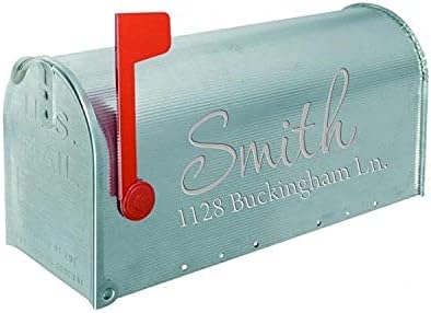 Mailbox Decals Personalized Address and Street Name Outdoor Stickers VWAQ-CMB1 (12 Inch X 6 Inch, Silver)