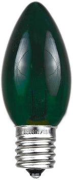 Novelty Lights 500 Case C9 Outdoor Christmas Replacement Bulbs, Green, E17/C9 Intermediate Base, 7 Watt