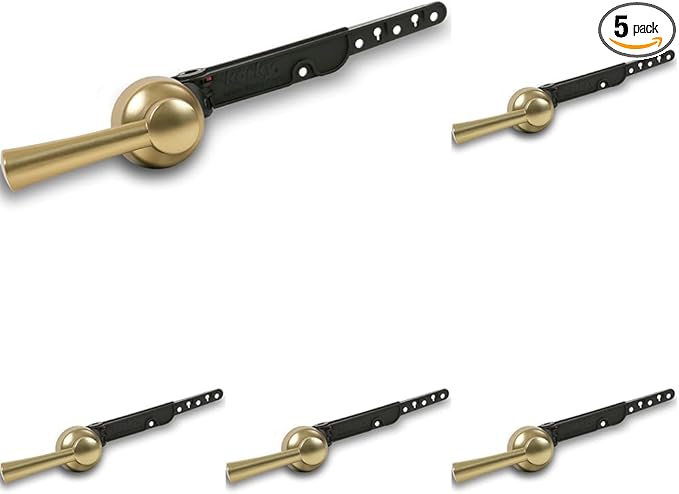 Korky 6094BP StrongARM Tank Lever, Universal to Fit Front Angled Side Left and Right Mount Toilets, Brushed Gold, Simple Style (Pack of 5)