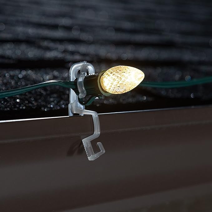 Holiday Lighting Outlet Faceted C7 Christmas Lights | Cool White LED Light Bulbs Holiday Decoration | Warm Christmas Decor for Indoor & Outdoor Use | 2 SMD LEDs in Each Light Bulb | Set of 500