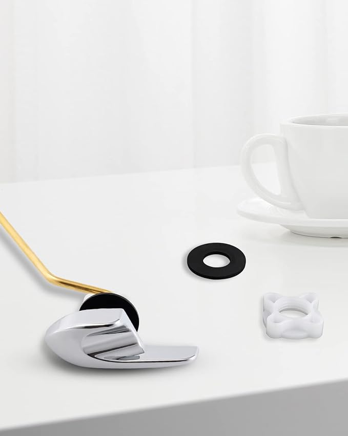 iFealClear Universal Brass Toilet Handle Replacement Kit, Side/Angle Mount Toilet Flush Handle Compatible with Kohler K-GP30324-CP/TOTO/American Standard, Stainless Steel Flapper Chain, Chrome