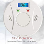 2 Pack Smoke Detector and Carbon Monoxide Detector co2 Detector Battery Powered with Test/Reset Button
