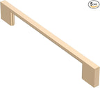 Alzassbg 5 Pack Champagne Copper Cabinet Pulls, 6.3 Inch(160mm) Hole Centers Rectangle Cabinet Handles Kitchen Pulls for Drawers and Cabinets AL3051SCG