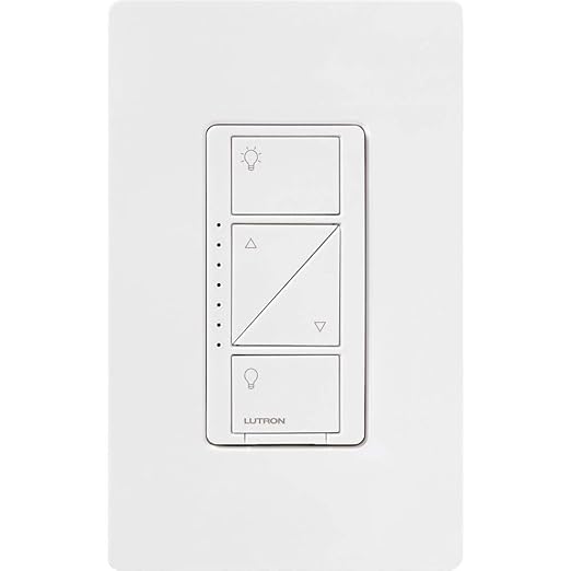 Lutron Caseta Original Smart Dimmer Switch (Lutron Smart Hub Required), for LED Lights, 150 Watt, Single-Pole/3-Way, No Neutral Required, PD-6WCL-WH, White, 6 Pack