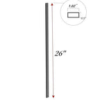 100 Pack Deck Balusters with End Caps&Screws- Upgraded 26'' Rectangle Metal Railing Spindles Kit for Decks,Hollow Flat Deck Balusters for Deck Railing Porch