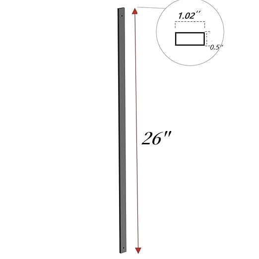 50 Pack Deck Balusters 26"x 1" Staircase Baluster, Diameter Black Metal Deck Spindle and Stairs Railing,Hollow Round Black Deck Balusters for Deck Railing Porch