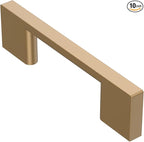 Alzassbg 10 Pack Champagne Bronze Cabinet Pulls, 3 Inch(76mm) Hole Centers Rectangle Cabinet Handles Kitchen Pulls for Cabinets AL3051TGP