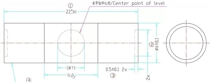 JYK Mini Cylindrical Level 20pcs,8x22m Small Horizontal Bubble Levels - Ideal for Measuring, Layout & DIY Projects