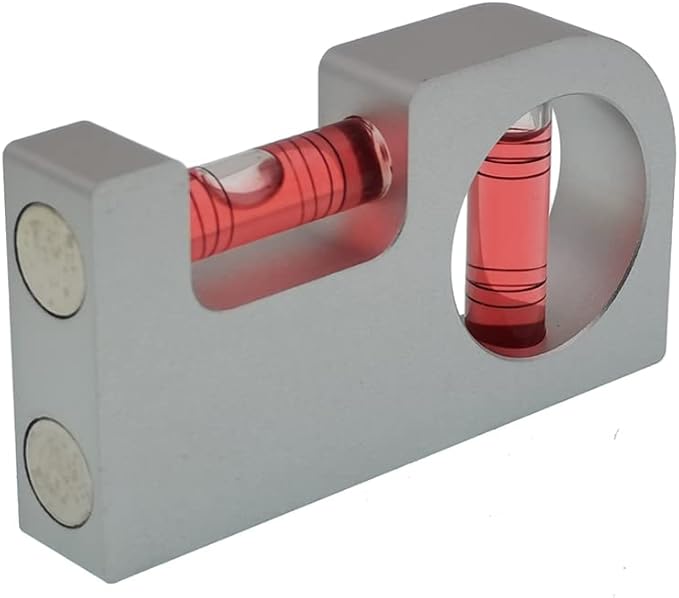 High precision solid aluminum alloy small level ruler for tilt angle measurement, portable mini adjustable horizontal bubble magnetic (85 * 45 * 15mm)