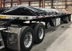 Mytee Products 18' x 27' Black Lumber Tarp for Heavy Duty Truck Cargo - 18 Oz Vinyl Flatbed Tarps with 5' Drop - Waterproof Tarp for Trailers to Protect Cargo from Wind, Rain, Snow and Sun