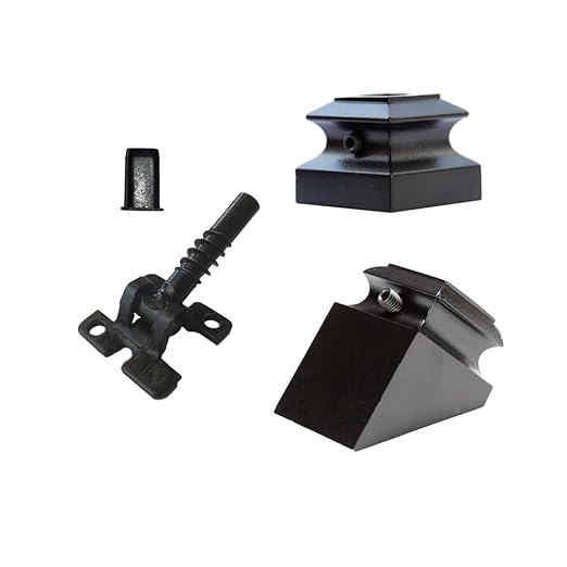Adjustable Angle Connectors with Satin Black Shoes: 100 Connectors 50 Flat 50 Rake (for Installing 1/2” Metal Balusters)