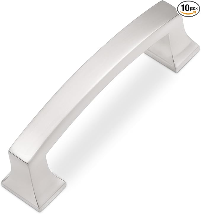 COTYKILEY 10 Pack 3 Inch(76mm) Brushed Satin Nickel Cabinet Handles Kitchen Cabinet Pulls Cabinet Door Handles Kitchen Cabinet Hardware Cupboard Drawer Pulls Dresser Handles