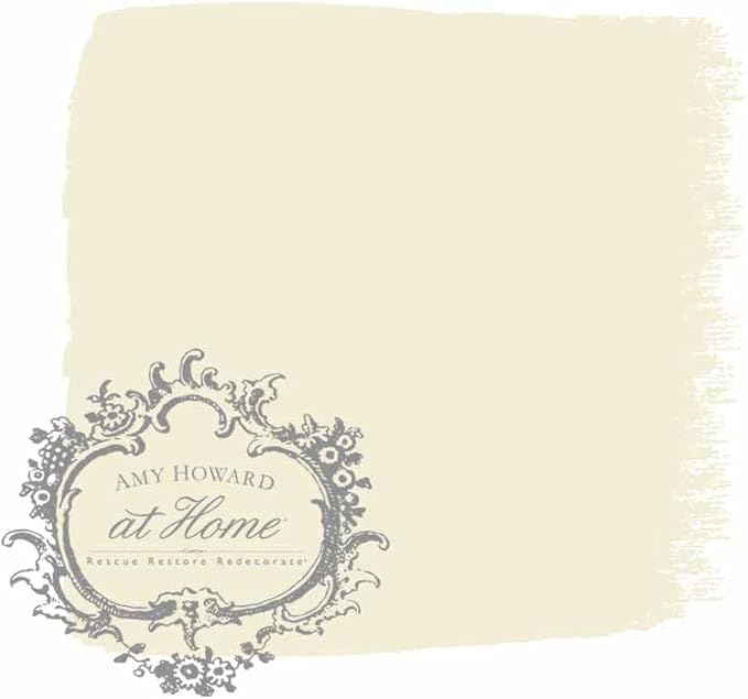 AMY HOWARD AT HOME Chalk-Based One Step Paint for Furniture, Cabinetry, Decor, Finish, and More | No Stripping, Sanding, or Priming | Ultra-Light Base | 32 Ounce | Pasha White