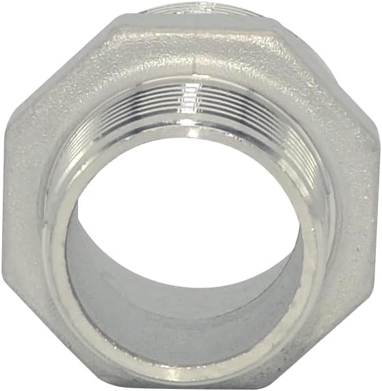 1-1/4" x 1" Male Threaded Reducing Nipple Fitting/Adapter,Stainless Steel SS304 NPT Pipe Hex Reducer