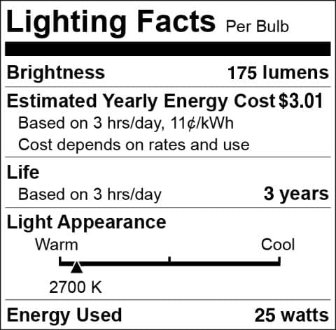 GoodBulb 25-Watt Frosted CA10 Light Bulbs Incandescent Restaurant Bulb with E26 Medium Base 2700K Warm White Light Color 175 Lumens Restaurant Light Bulbs Pack of 10 Bulbs