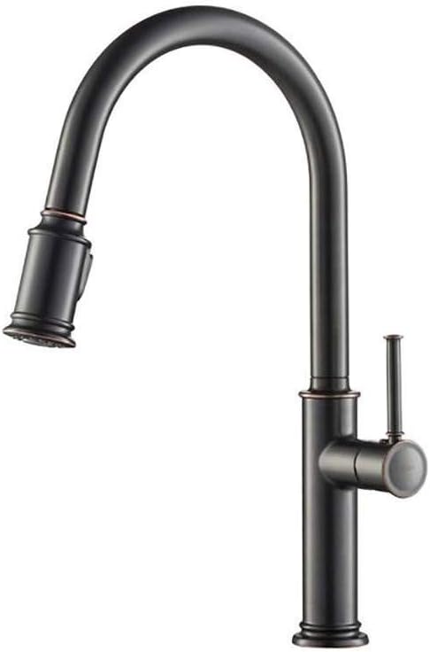 KRAUS Sellette Single Handle Pull-Down Kitchen Faucet with Deck Plate in Oil Rubbed Bronze, KPF-1680ORB