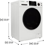 Pemberly Row All-in-One Washer Dryer VENTED-DRY FASTER than Condense 15lb 110V