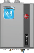 Rheem RRTGH68DVLN3701169 Rheem RTGH Series 6.8 GPM 120,000 BTU 120 Volt Residential Indoor Natural Gas Tankless Water Heater Stainless Steel