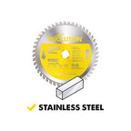 Evolution Power Tools 185BLADESS Stainless Steel Cutting Saw Blade, 7-1/4-Inch x 48-Tooth , Yellow