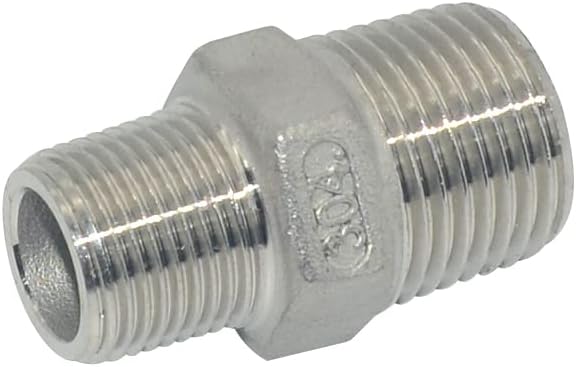 1/2" x 3/8" Male Threaded Reducing Nipple Fitting/Adapter,Stainless Steel SS304 NPT Pipe Hex Reducer