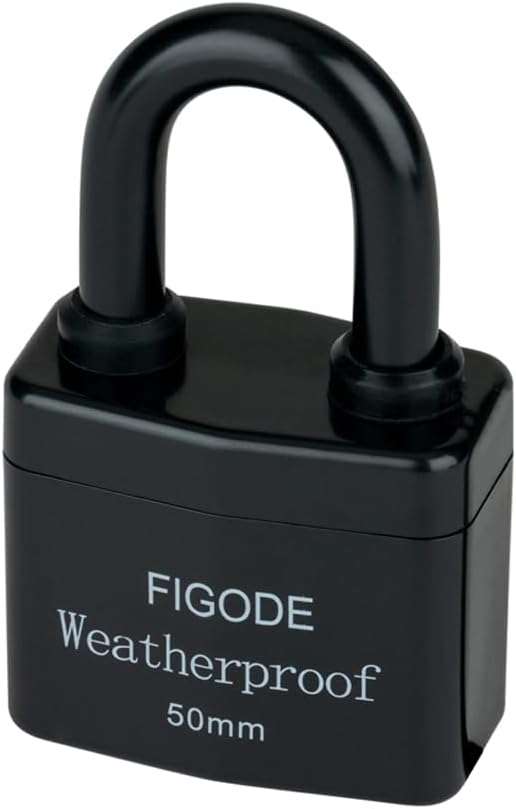 FIGODE® Outdoor Waterproof Padlocks, Covered Heavy Duty Laminated Steel Locks, Large Sturdy Locks, 2.2 in. Wide, 8 Locks Same Key, Standard Shackle