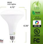 Bioluz 8 Pack LED Light Bulb BR40 Light Bulbs 2700K Warm White 90 CRI Dimmable UL-Listed CEC Title 20 Compliant 1250 Lumen Led Bulbs Outdoor/Indoor Flood Lights | Lightbulb for Outdoor Lighting