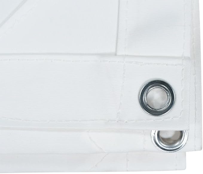 Mytee Products 12' x 16' White Canvas Tarp 12oz - Water Resistant & Breathable - Heavy Duty Tarps - Multipurpose Tarpaulin Cover for Camping Tent