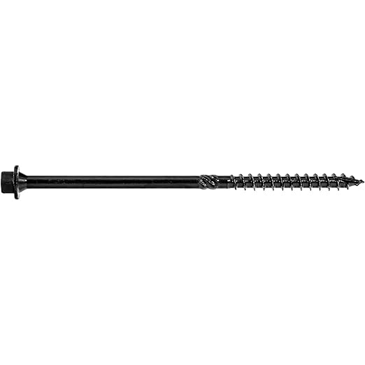 #14 X 5 Heavy Duty Black Timber/Log/Landscaping Wood Screws - Exterior Coated Heavy Duty Screws - ~50 Screw Count - Heavy Duty Black Log Wood Screws