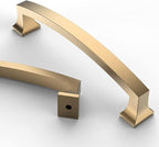 Asidrama 6 Pack 5 Inch(128mm) Hole Centers Champagne Bronze Kitchen Cabinet Handles,Brushed Brass Cabinet Pulls Gold Kitchen Cabinet Hardware for Cupboard Drawer Pulls Dresser Handles