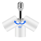 Ceramic & Metal E26 Light Socket Extender,150w-Heat-resistant-Ideal for Light Holder Extension,Electrical Socket Extender，180° Bendable Adapter Screw Base Light Bulb Extension, 2pcs (White)