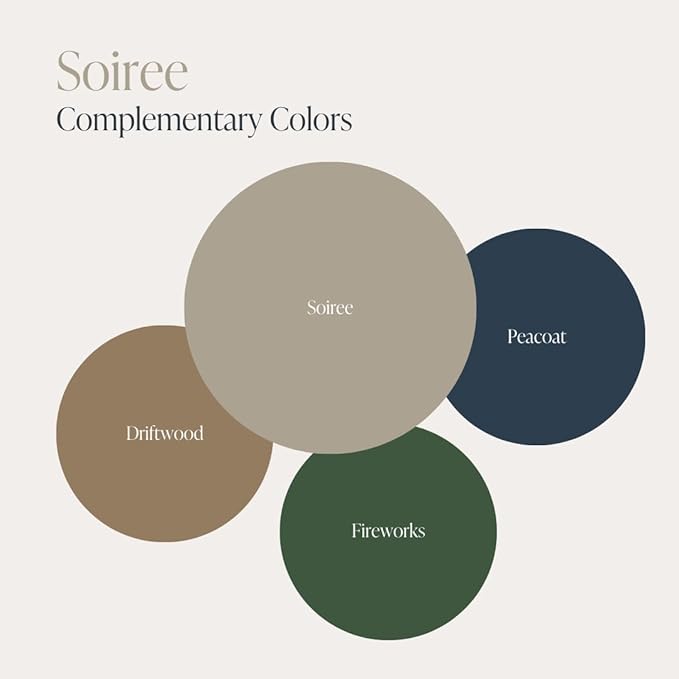 Country Chic All-in-One Chalk Paint for Furniture, Cabinets, Home Decor, Eco-Friendly, Matte Finish, Built-In Primer & Top Coat for Wood, Metal - Soiree (Beige Taupe) - 8 oz (237 ml)