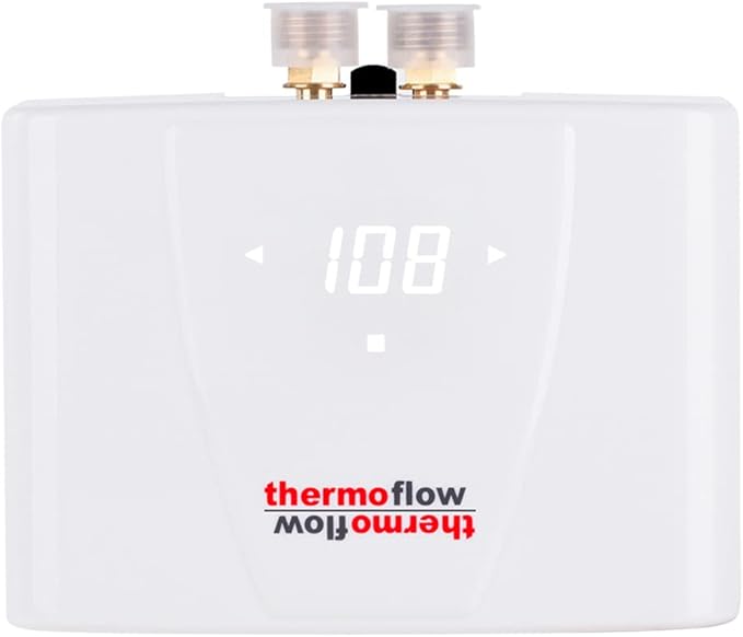 Thermoflow 240V Electric Mini Tankless Water Heater Point of Use On Demand Instant Hot Water Heater for Sinks Wall Mounted, CSA Certified 5.5kW Hard Wired