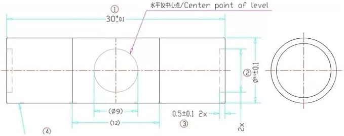 JYK Mini Cylindrical Level 20pcs, 9.5x30mm Small Horizontal Bubble Levels - Ideal for Measuring, Layout & DIY Projects
