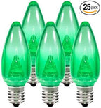 Holiday Lighting Outlet Smooth C9 Christmas Lights | Green LED Bulbs for Indoor & Outdoor Christmas Decor | Set of 25