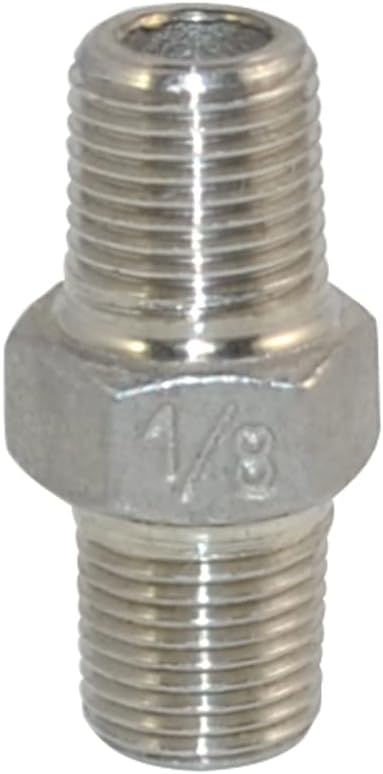 1/8" ~2" NPT Male Threaded Hex Nipple,Stainless Steel 304 Quick Coupler Pipe Fitting (1/8")