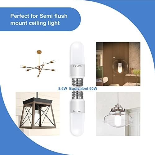 Jolux LED Stick Light Bulbs, Enclosed Fixture Rated, 60W Equivalent, 3000K Warm White,800 Lumen,Medium Screw Base E26 led Bulbs,Non-Dimmable,12 Count (Pack of 1)…