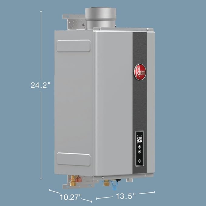 Rheem RTG-70DVLP-3 High Efficiency Non-Condensing Indoor Tankless Liquid Propane Water Heater, 7.0 GPM